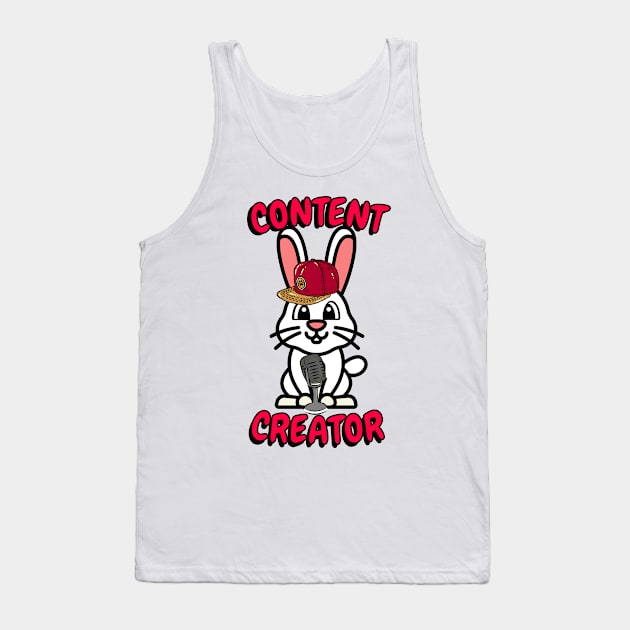Cute bunny is a content creator Tank Top by Pet Station